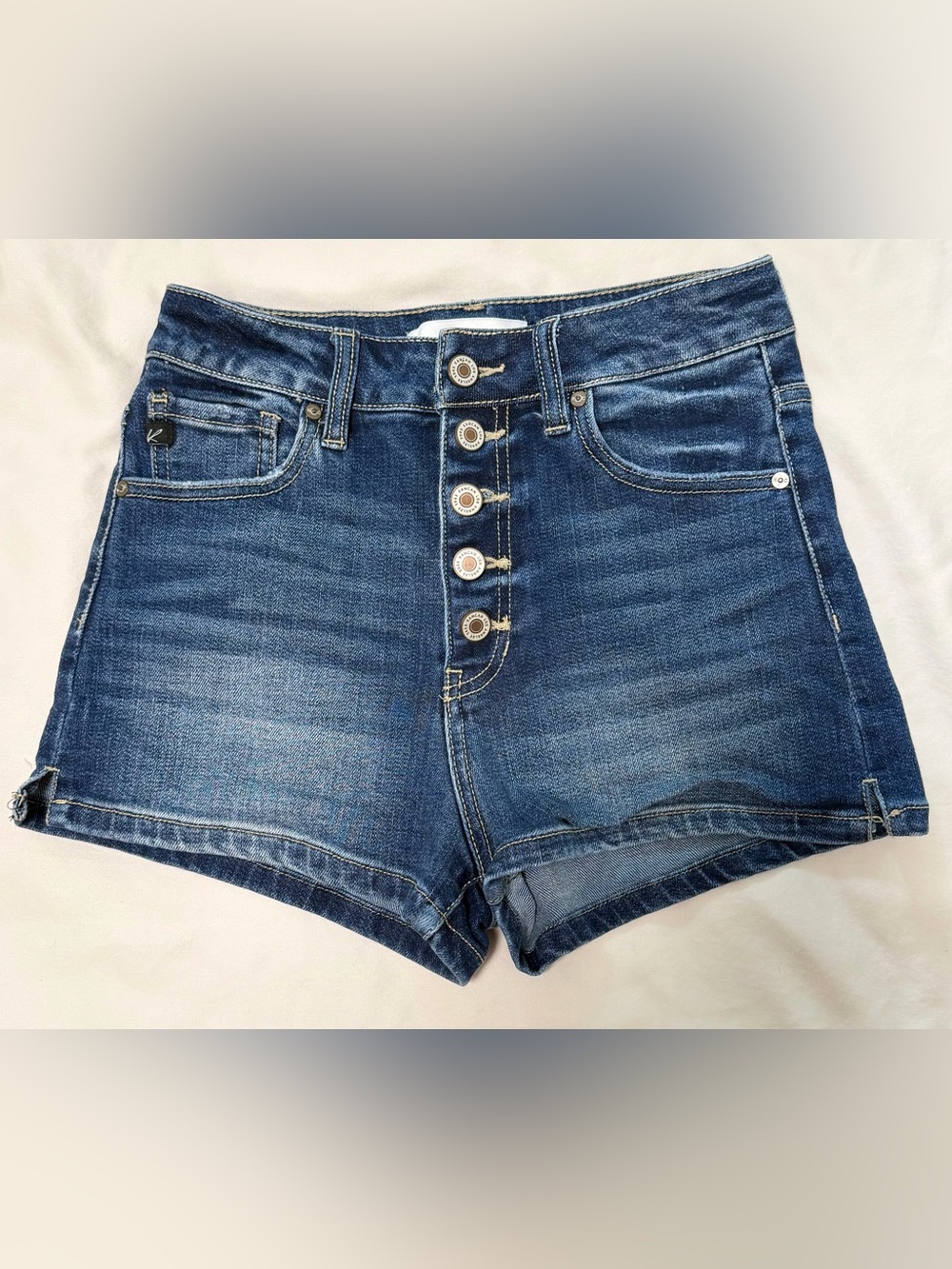 KanCan River Ultra High Rise Denim Shorts Dark Wash 5 Button Size 3 / 25